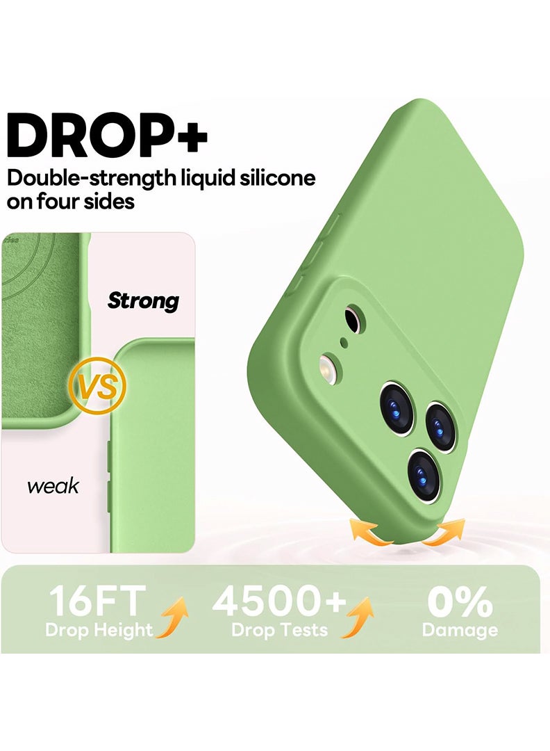 Case Up Compatible with Apple iPhone 17 Pro Max Case, Soft & Premium Liquid Silicone [Anti-Scratch Microfiber Lining] Shockproof Protective Slim Phone Cover Matcha Green - Image 2